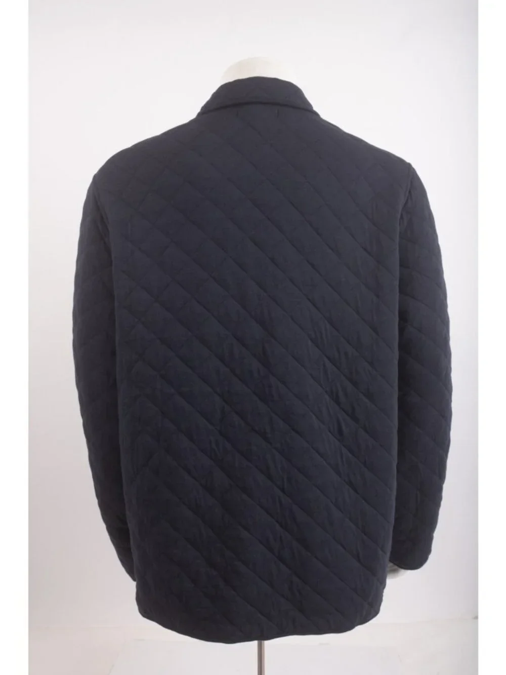 Banana Republic Mens Jacket Quilted Full Zip XL Navy Blue Diamond Stitch NWT